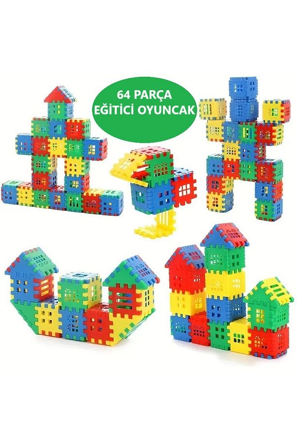 Puzzle City 3d Yapı Ve Tasarım Blokları 64 Parça Eğitici Oyuncak - 2