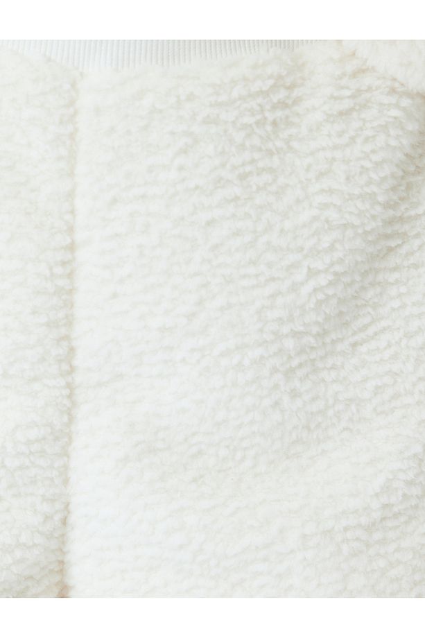 Beli Lastikli Peluş Mini Şort Pijama Altı - 6