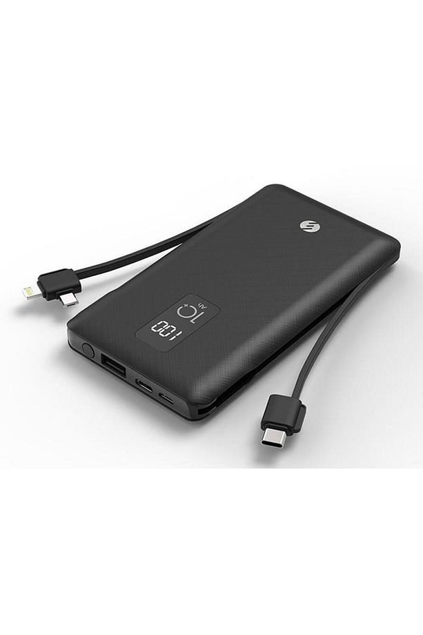 Ip-t100c 10000mah Lightning Micro Type C Kablolu Powerbank Siyah Lcd'li Taşınabilir Pil Şarj - 2