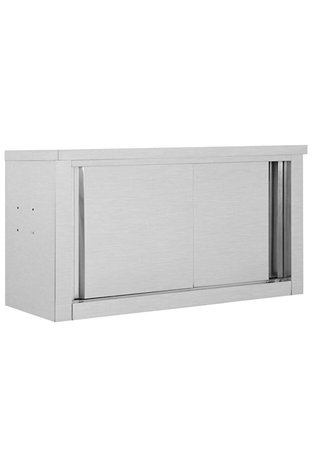 Kitchen Wall Cabinet with Sliding Doors 90x40x50 cm Stainless Steel