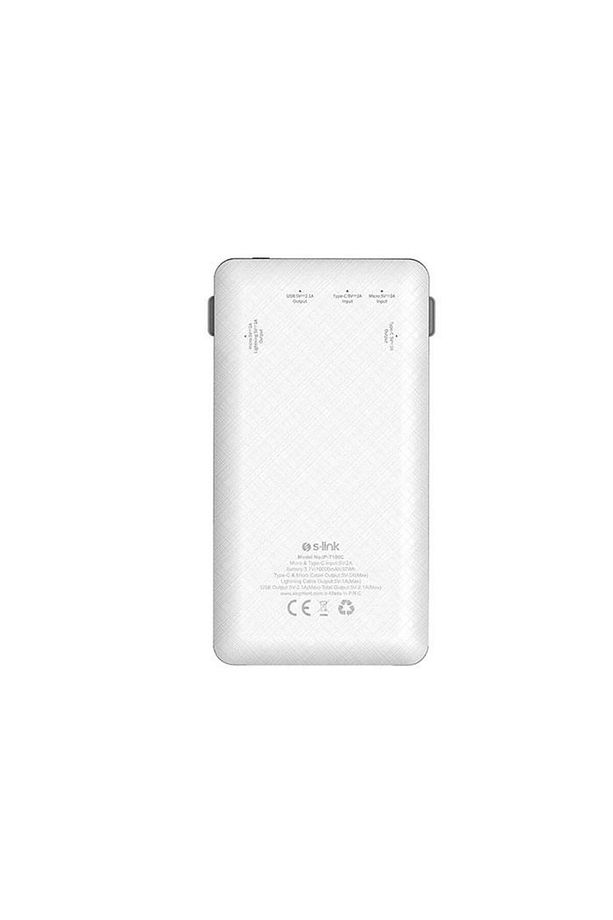 Ip-t100c 10000mah Lightning Micro Type C Kablolu Powerbank Beyaz Lcd'li Taşınabilir Pil Şarj - 3