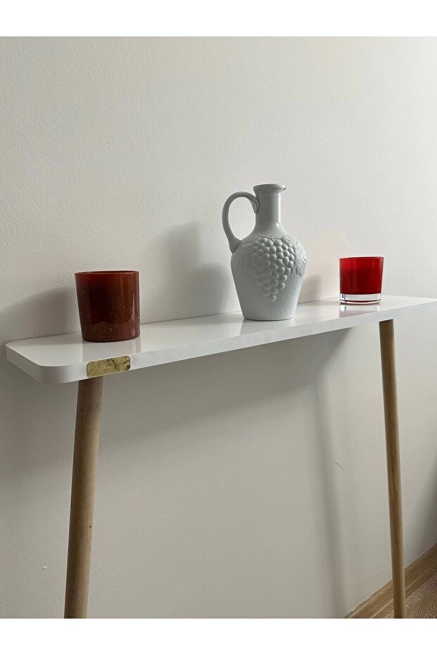 Dresuar Ahşap Ayaklı 120 cm Petek Üstü Raf - 6