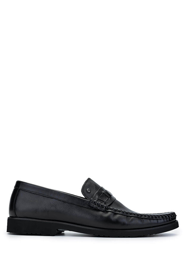 Men's Genuine Leather Black Leather Loafer Shoes