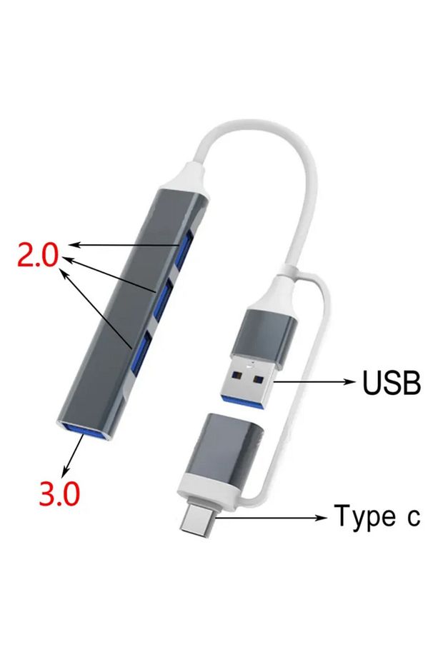 Type C USB Çoklayıcı 3.0 Type-C Çoğaltıcı Type-C Hub Type C Otg - 6