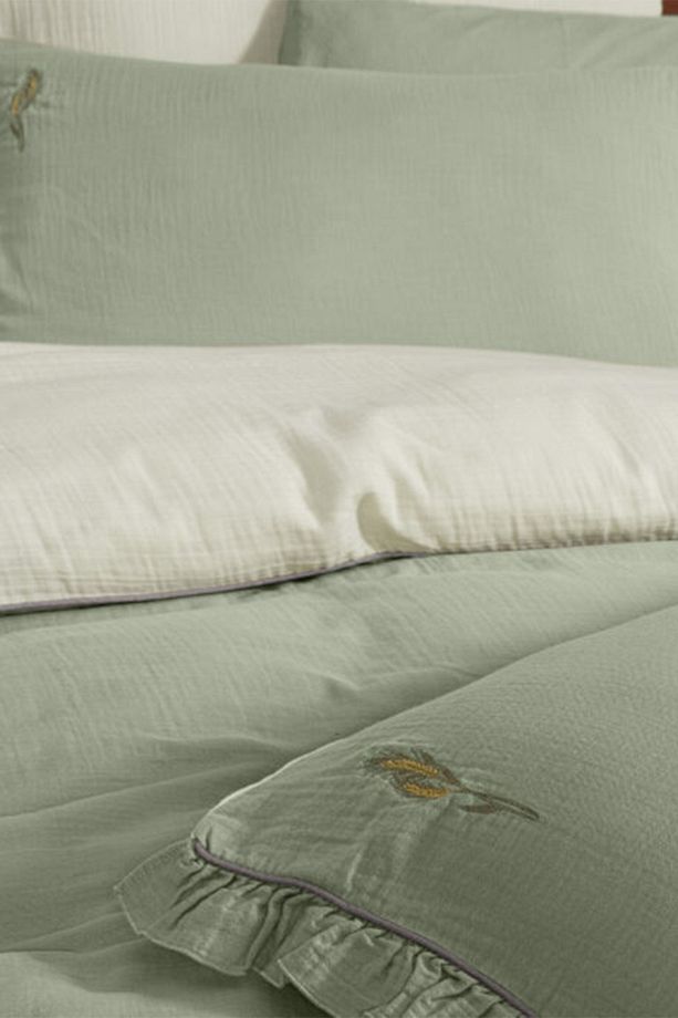 Kenyon Yeşil Mood Comfort Çift Kişilik %100 Pamuk Nevresim Takımı - 3