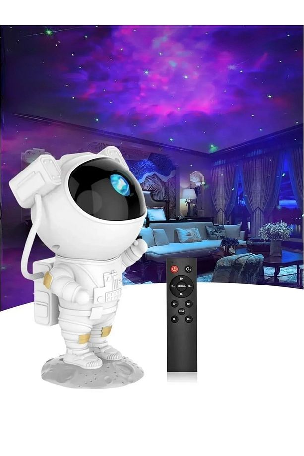 Astronot Projektör Led Işık Lazer Galaxy 360 Yıldız Projeksiyon Aurora Bulutsusu Çocuk Gece Lambası - 6