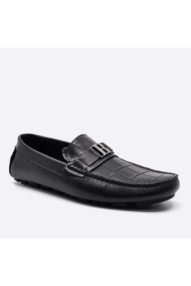 Yazlık Loafer Erkek Ayakkabı Siyah Kroko 9848 - 4