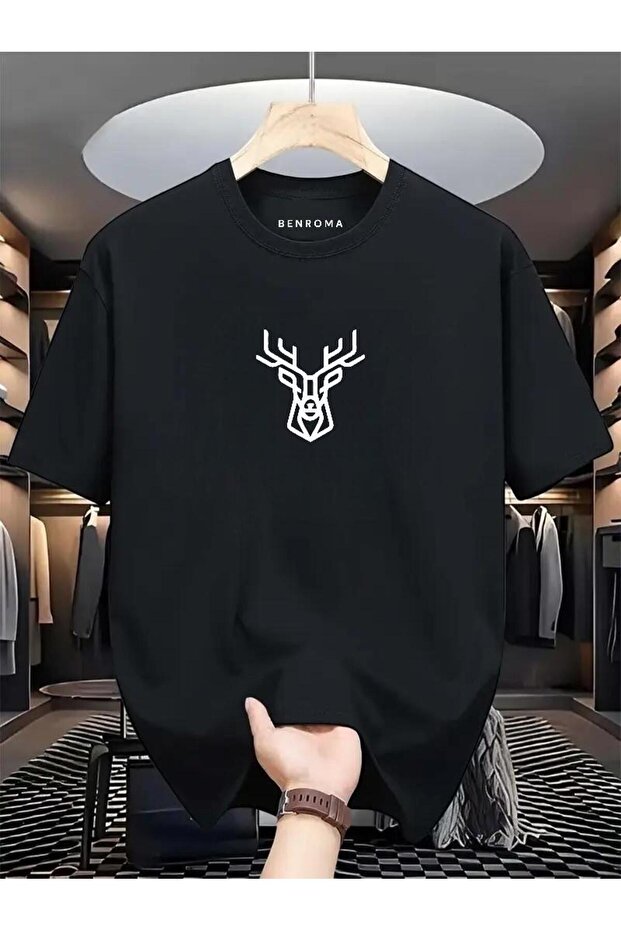 Deer Printed Oversize T-Shirt