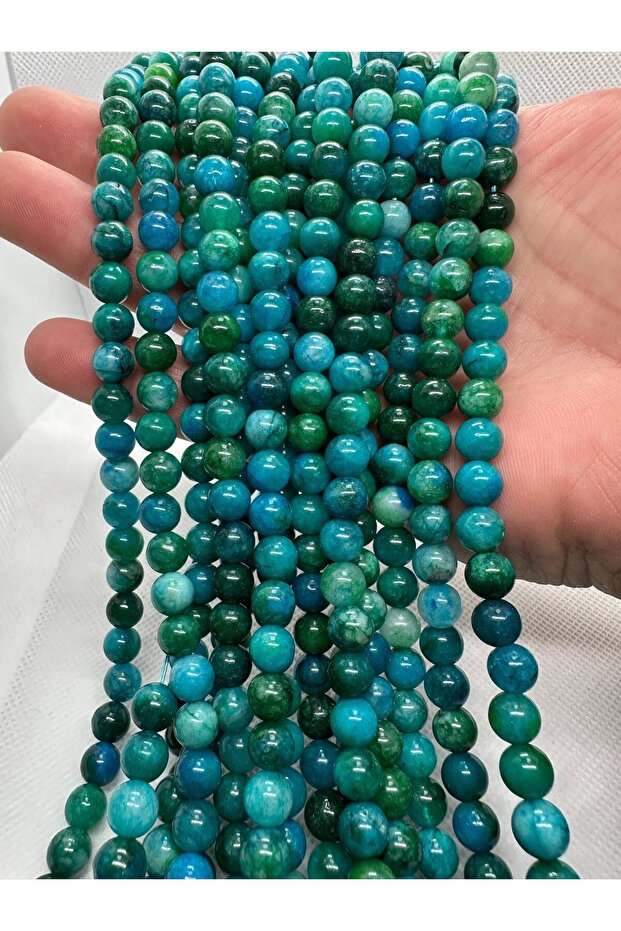 سلسلة 8 مم من حجر الأباتيت الطبيعي - 1 سلسلة - 1