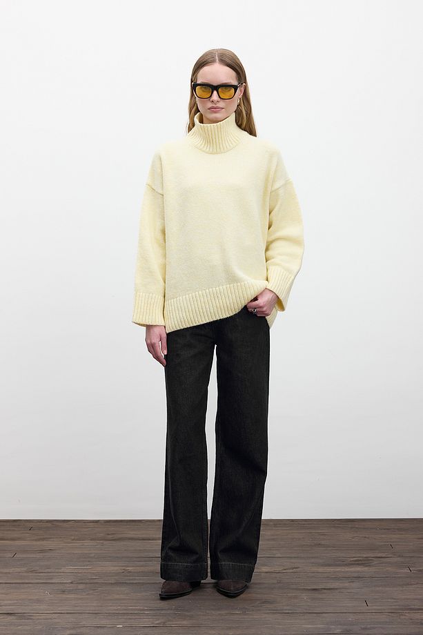 OVERSIZE YUMUŞAK KAZAK SARI - 4