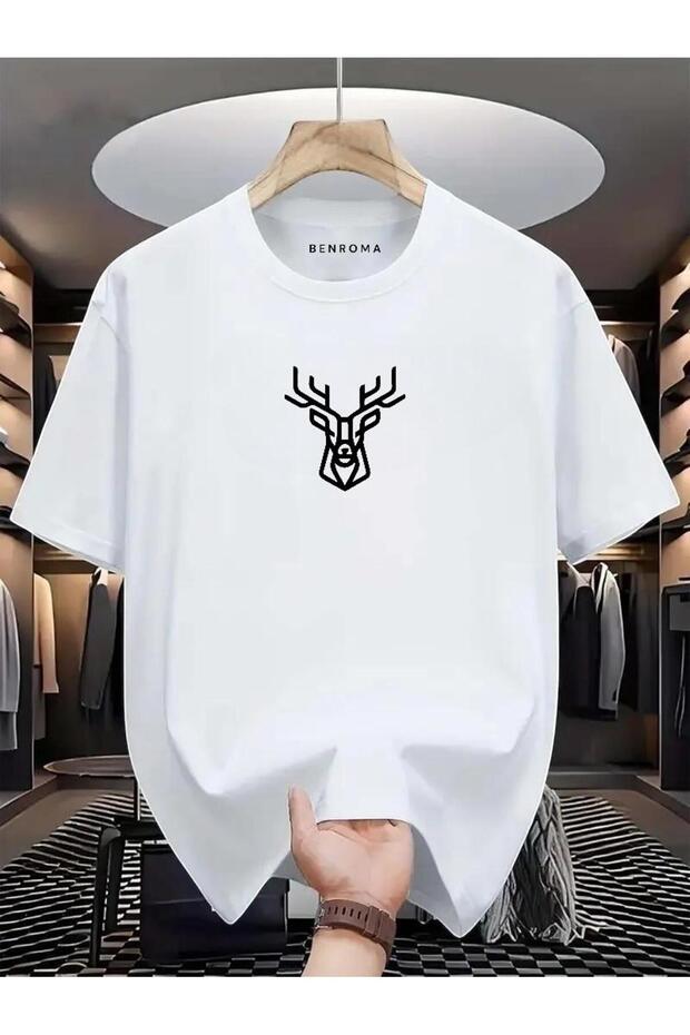 Deer Printed Oversize T-Shirt