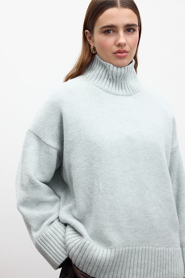OVERSIZE YUMUŞAK KAZAK MAVİ - 2