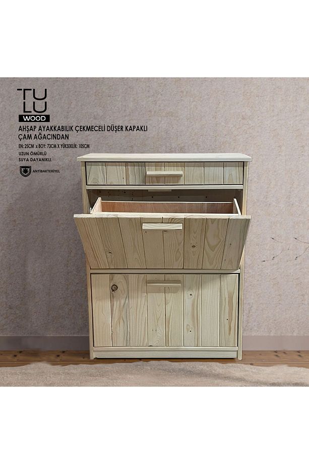 Düşer Kapak Ahşap Ayakkabılık - 2
