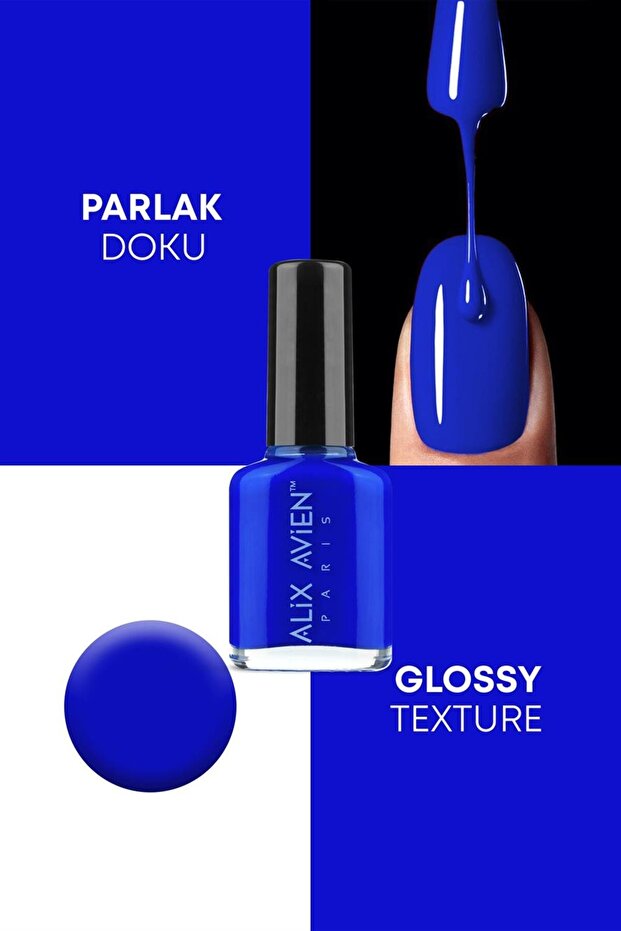 Alix Avien Koyu Mavi Oje 24 - Yüksek Pigmentli Uzun Süreli Kalıcılık Hızlı Kuruma - Nail Lacquer 24