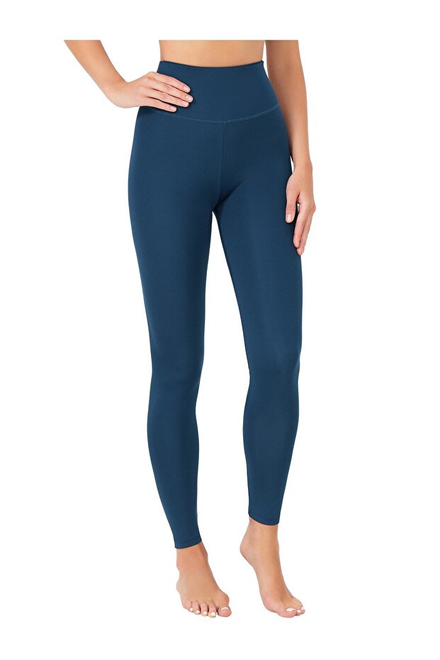 Navy Blue High Waist Sports Tights Basics