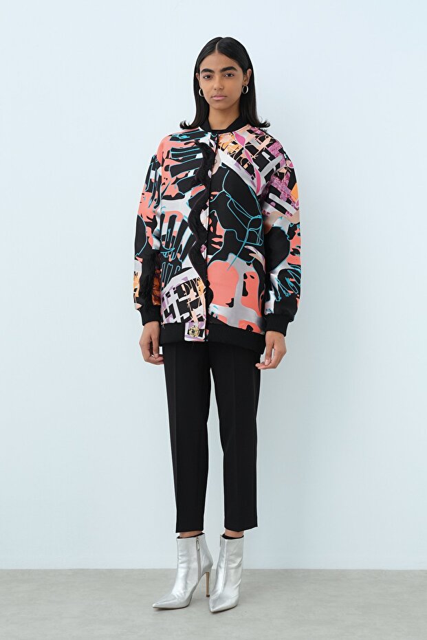 Special Bomber Ceket Siyah - Pembe - 2