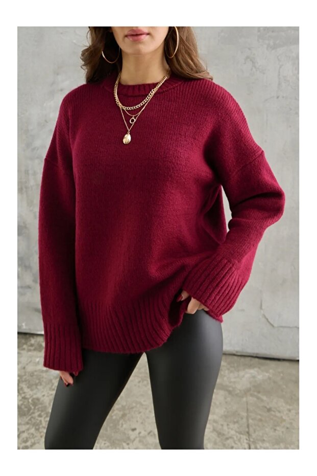 سترة تريكو أساسية كبيرة الحجم - 4