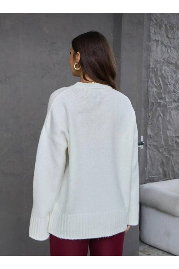 Oversize Basic Knitting Sweater - 3