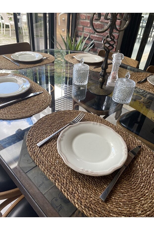 Hasır Amerikan Servis Bambu Örme Supla 6'lı Oval 30x45cm - 5