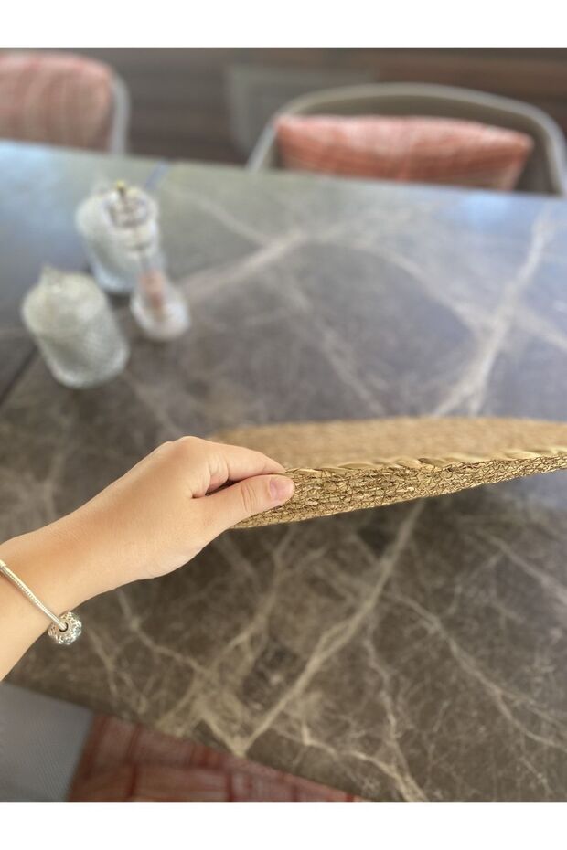 Hasır Amerikan Servis Bambu Örme Supla 6'lı Oval 30x45cm - 8