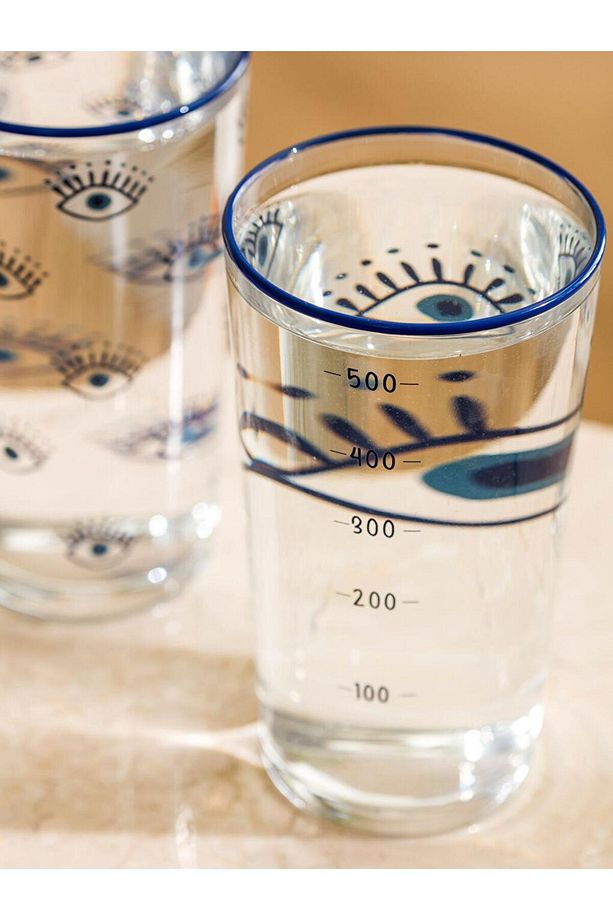LCW HOME Göz Baskılı Cam Bardak 2'li 570 Ml - 4