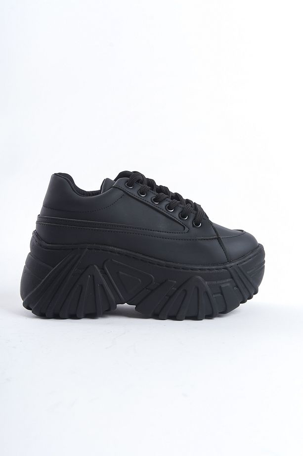 Gemma Platform Yüksek Taban Spor Ayakkabı Kadın Siyah Sneaker - 1
