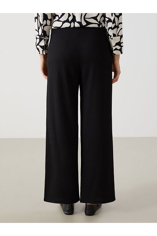 LCW Modest Siyah Beli Lastikli Dokulu Kadın Pantolon - 4