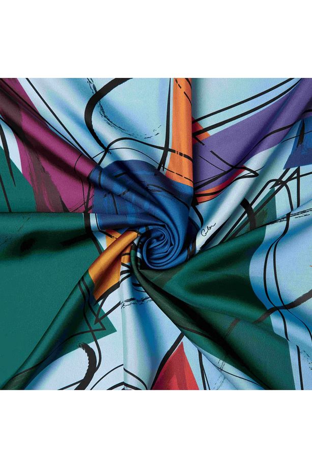 The Color Desen İpek Twill Eşarp - 3
