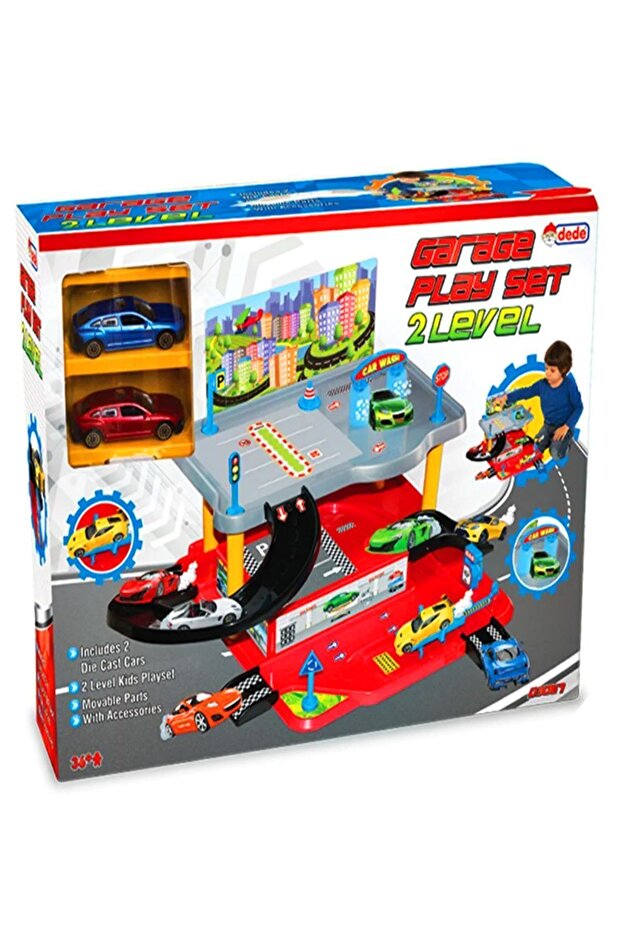 2 Storey Toy Garage Set Track - Car Parking - Station Car Play Set -Dede - 6