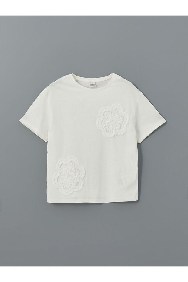 LCW Kids Crew Neck Floral Girls' T-Shirt