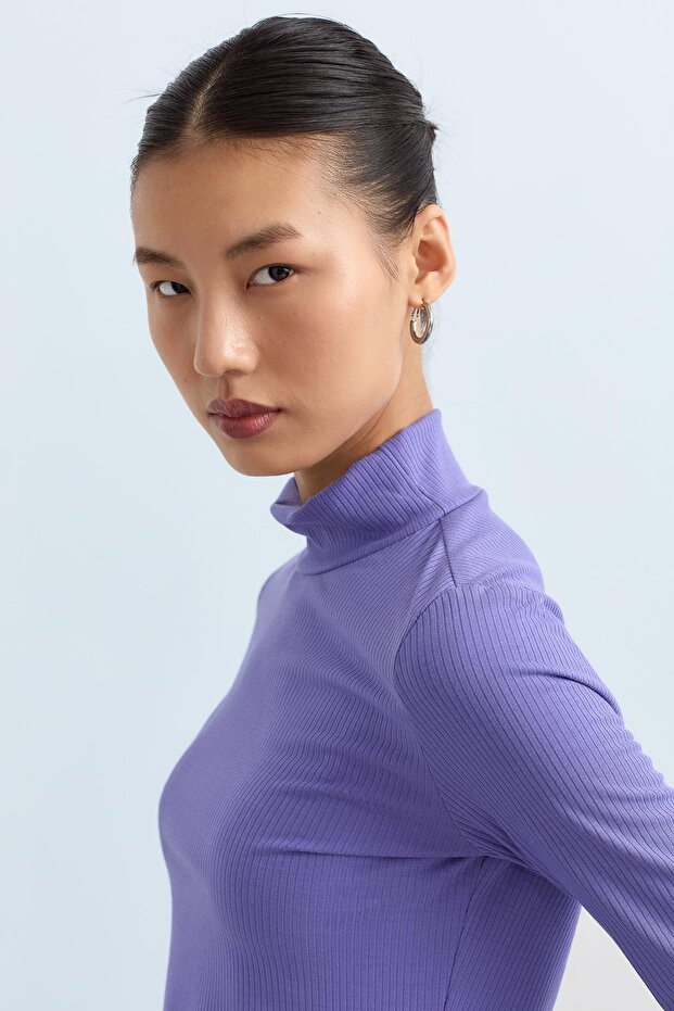 Yarım Balıkçı Bluz Menekşe - 2