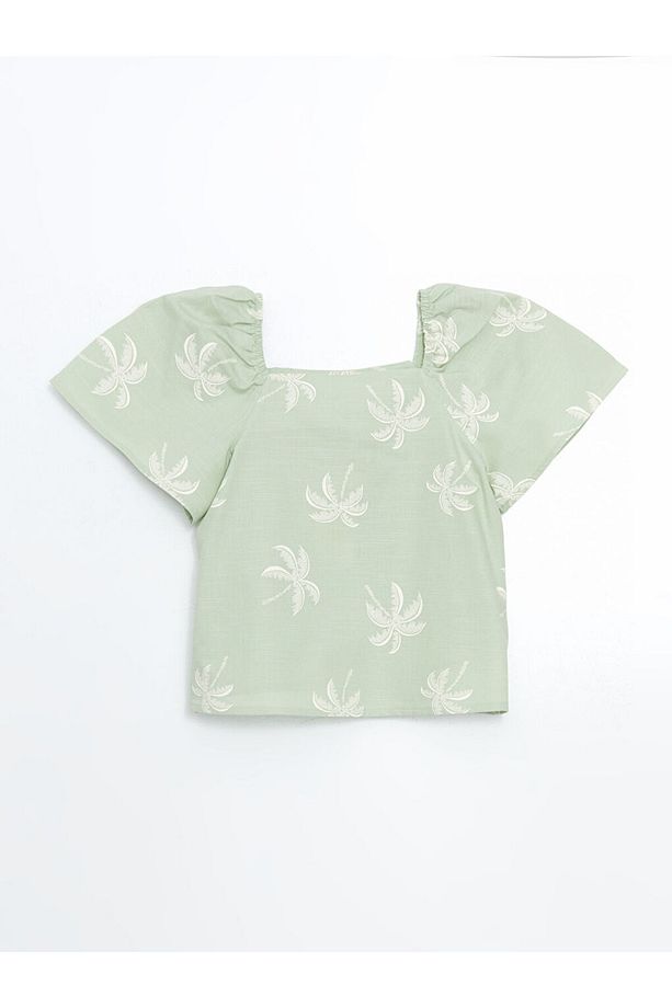 LCW Kids Kare Yaka Kız Çocuk Bluz ve Pantolon - 2