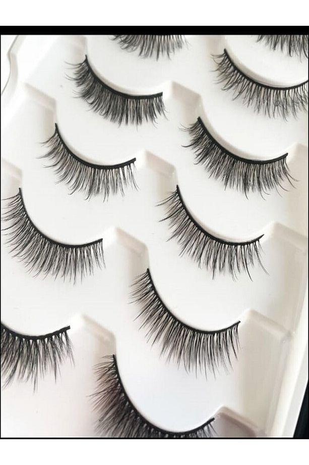 2025 Yeni Teknoloji Gerçek Görünümlü 6 Çift Farklı Kirpik Ve 2 Adet Eyeliner Yapıştırıcılı - 4