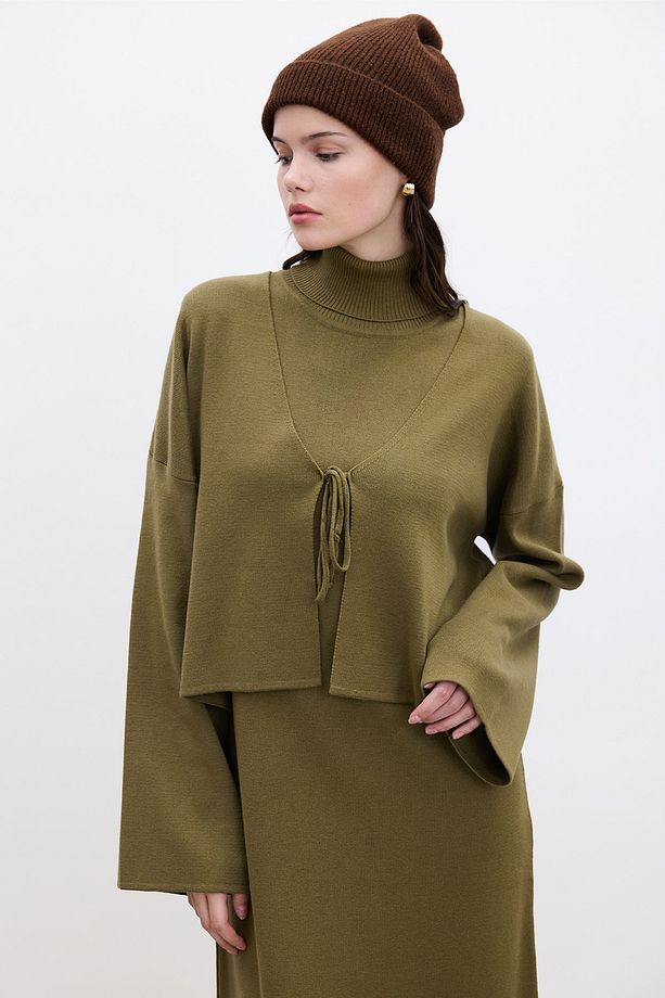 BAĞCIKLI TRİKO HIRKA YEŞİL - 3