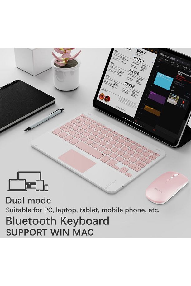Taşınabilir Şarjlı Bluetooth Klavye+Mause set (Android/Windows/İos Uyumlu) Yeni model. - 3