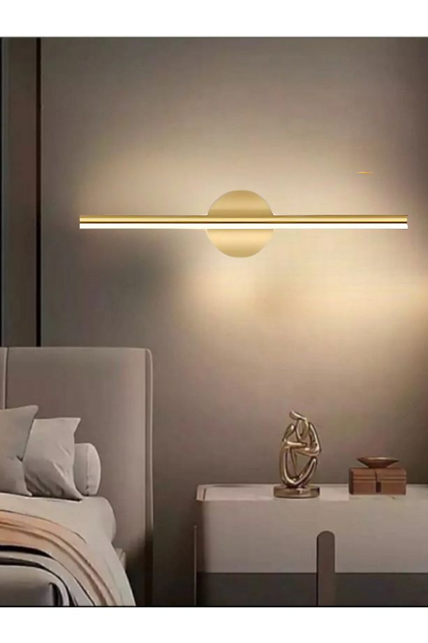 Modern Kablosuz Tak Çalıştır Ledli Pilli Aplik Banyo Tablo Ayna Aydınlatma Eskitme Gold Pil Dahildir - 2