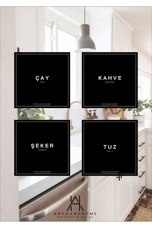 Sticker Labels Waterproof Bottle Labels Kitchen Labels 4 Pack Tea Coffee Sugar Salt