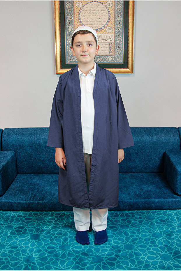 Navy Blue Steam Collar Prayer Dress Boy's Cube
