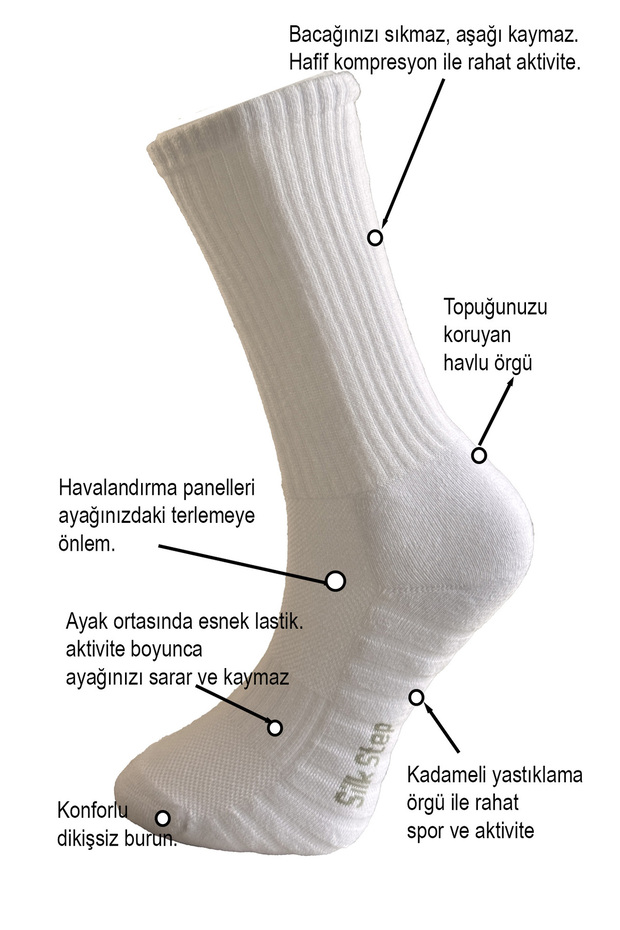 مجموعة Silk Step Fit Line مكونة من 4 جوارب بيضاء للرجال والجوارب الرياضية، نشطة - عملية (4 أزواج بيضاء)