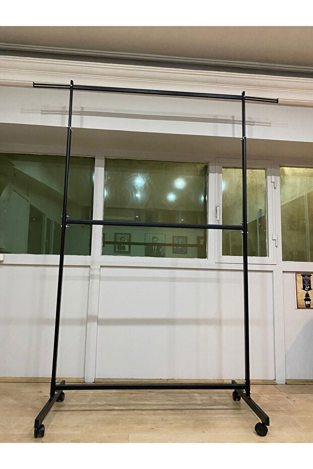 Çift Katlı Askılık Oval Boru Stant Siyah - 1