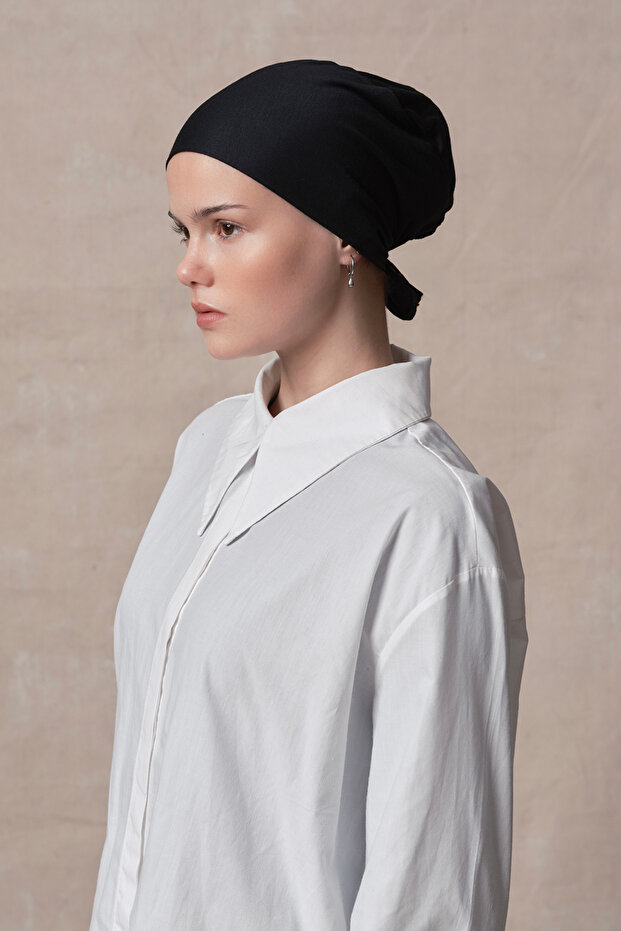 Silikonlu Dikişsiz Bone Siyah - 3