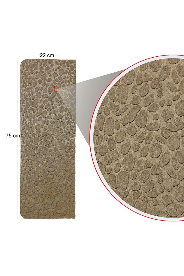 Bej Kaydırmaz Keçe Merdiven Matı 22x75 cm - 7 Adet - 7