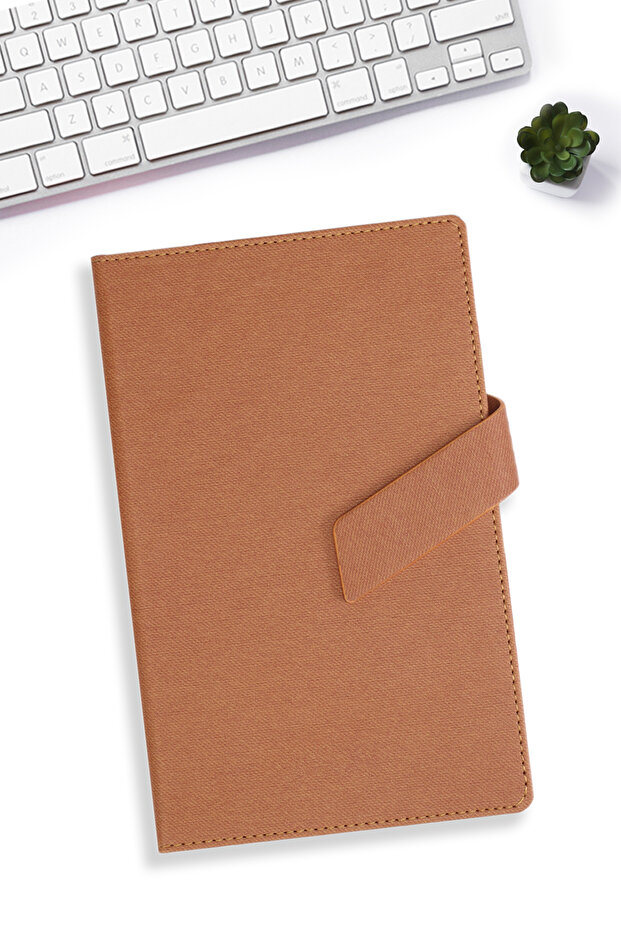 Brown Striped Magnet Notebook - 1