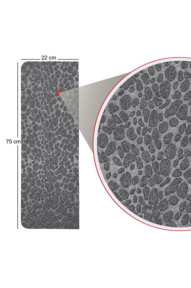 Gri Kaydırmaz Keçe Merdiven Matı 22x75 cm - 15 Adet - 7