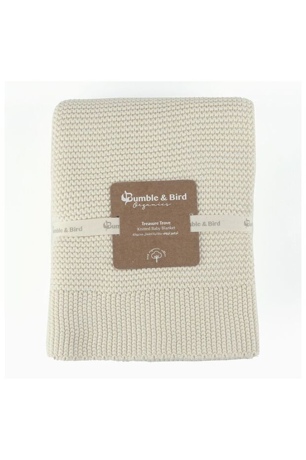 - بطانية استقبال محبوكة - بيضاء - 1