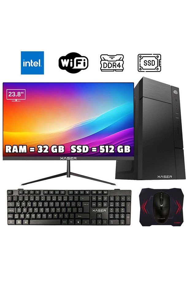 Xsr1006 i5 7400 32GB Ram 512GB SSD 23.8" Monitör Masaüstü Ofis Bilgisayarı - 1