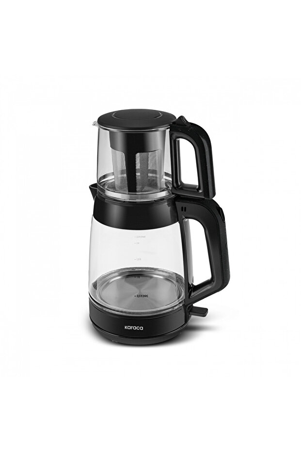 Glass Tea XL 2 az 1-ben üveg teafőző, fényes fekete - 1