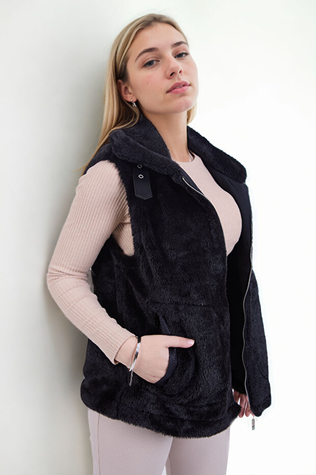 Vestă de blană de pluș - 4