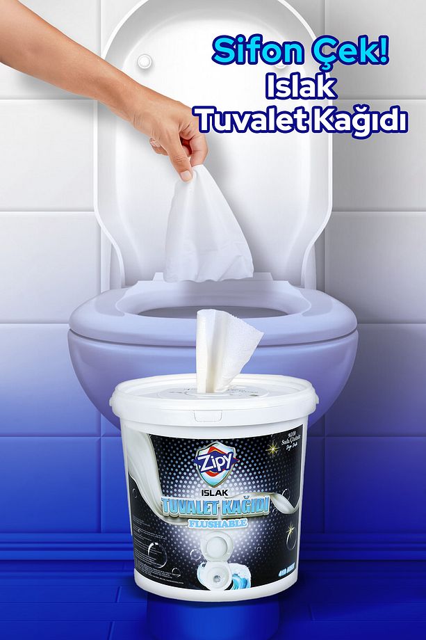 2 Adet'li %100 Selüloz Ve Tuvalete Atılabilen Suda Çözünen Islak Tuvalet Kağıdı 410 Adet * 2 Adet - 2