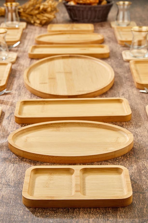 Bambu 19 Parça 6 Kişilik Doğa Serisi Kahvaltı Seti,kahvaltı Takımı,sunum Servis Set Pasta Tabak - 3